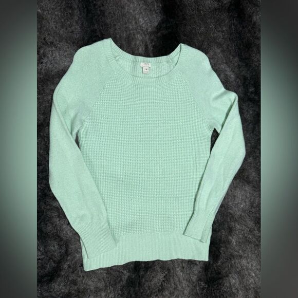 J.Crew Women M Mint Merino Wool Blend Soft Crew Neck Sweater Long Sleeve - Picture 8 of 9